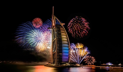 Silvesterfeuerwerk am Burj al Arab